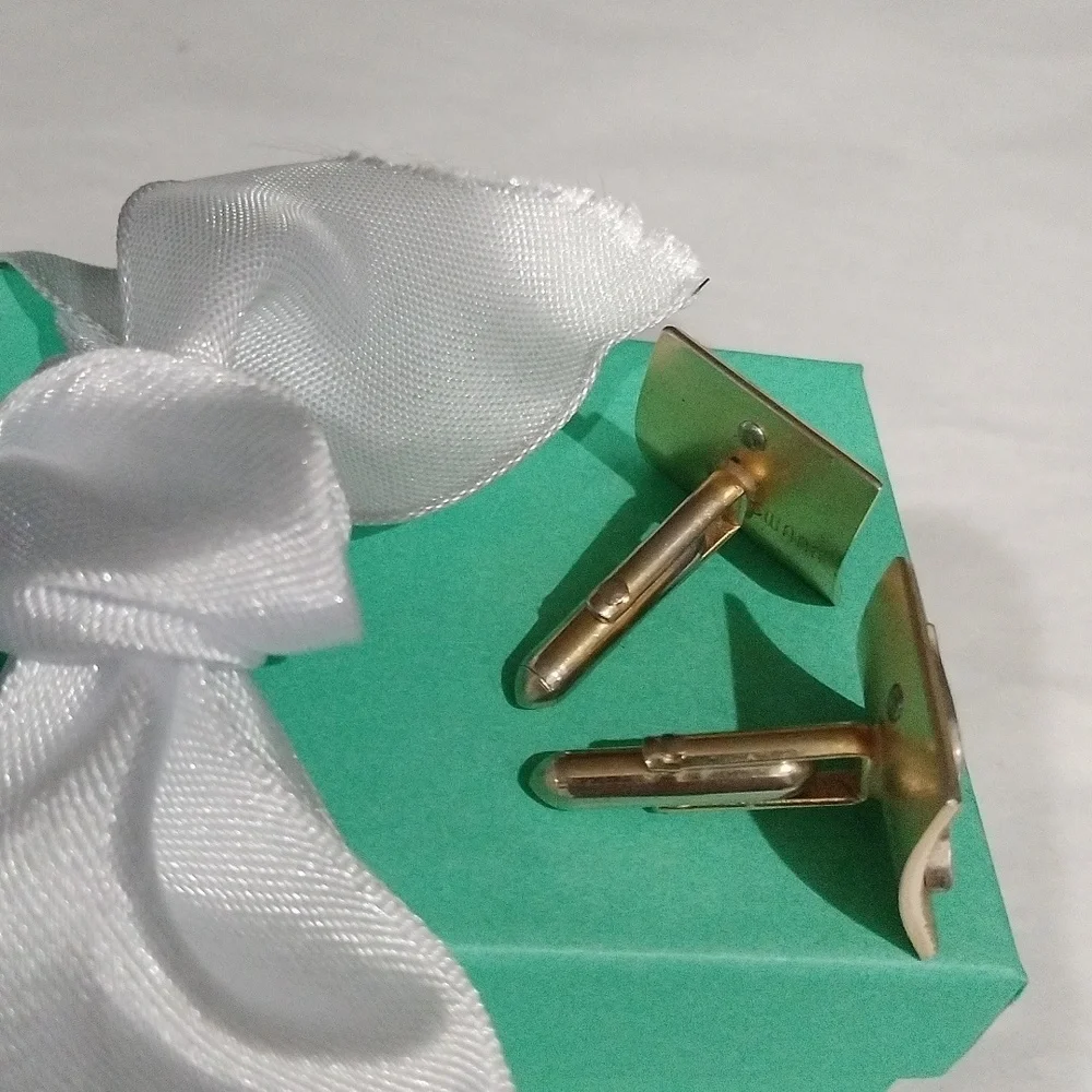 Swank Two Tone Initial Letter E Cuff Links